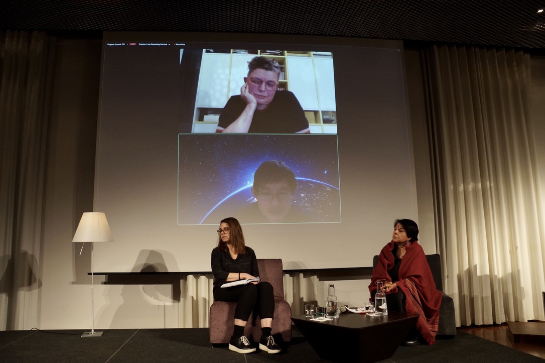 Pheng Cheah in discussion with Birgit Hopfener and Monica Juneja